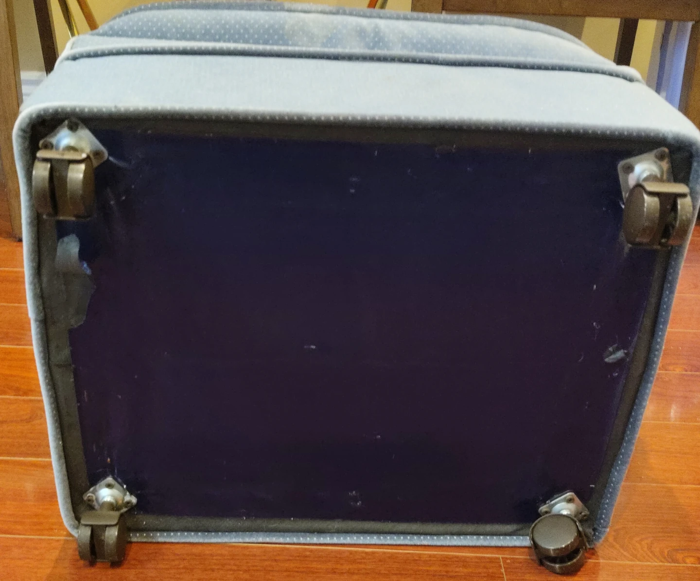 Grey Tufted Storage Ottoman with Wheels - photo 4
