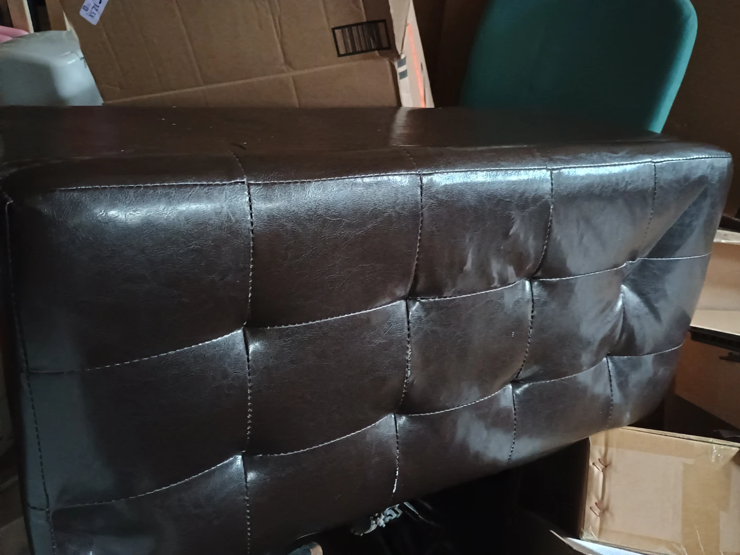 Dark Brown Tufted Storage Ottoman Bench - photo 3
