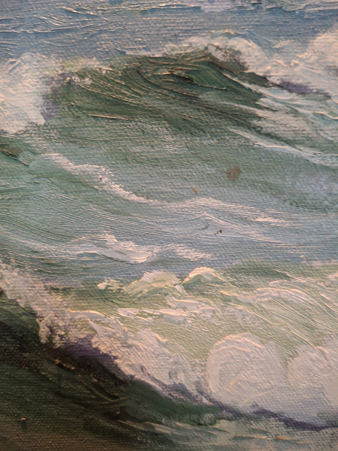 Ocean Seascape Oil Painting with Seagulls - photo 5