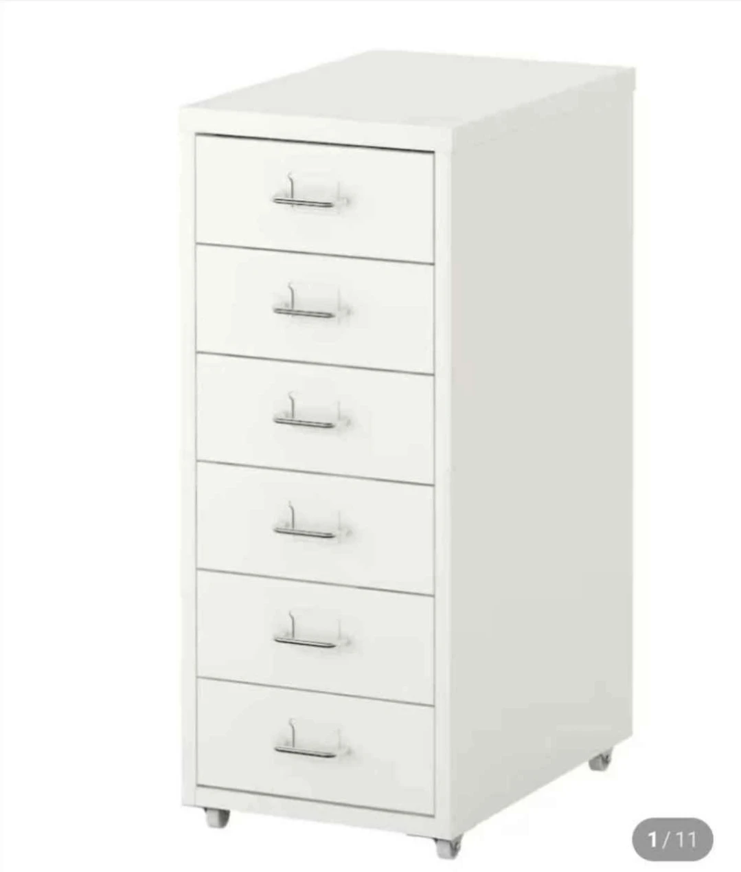 White 6-Drawer Rolling Storage Cabinet - photo 2