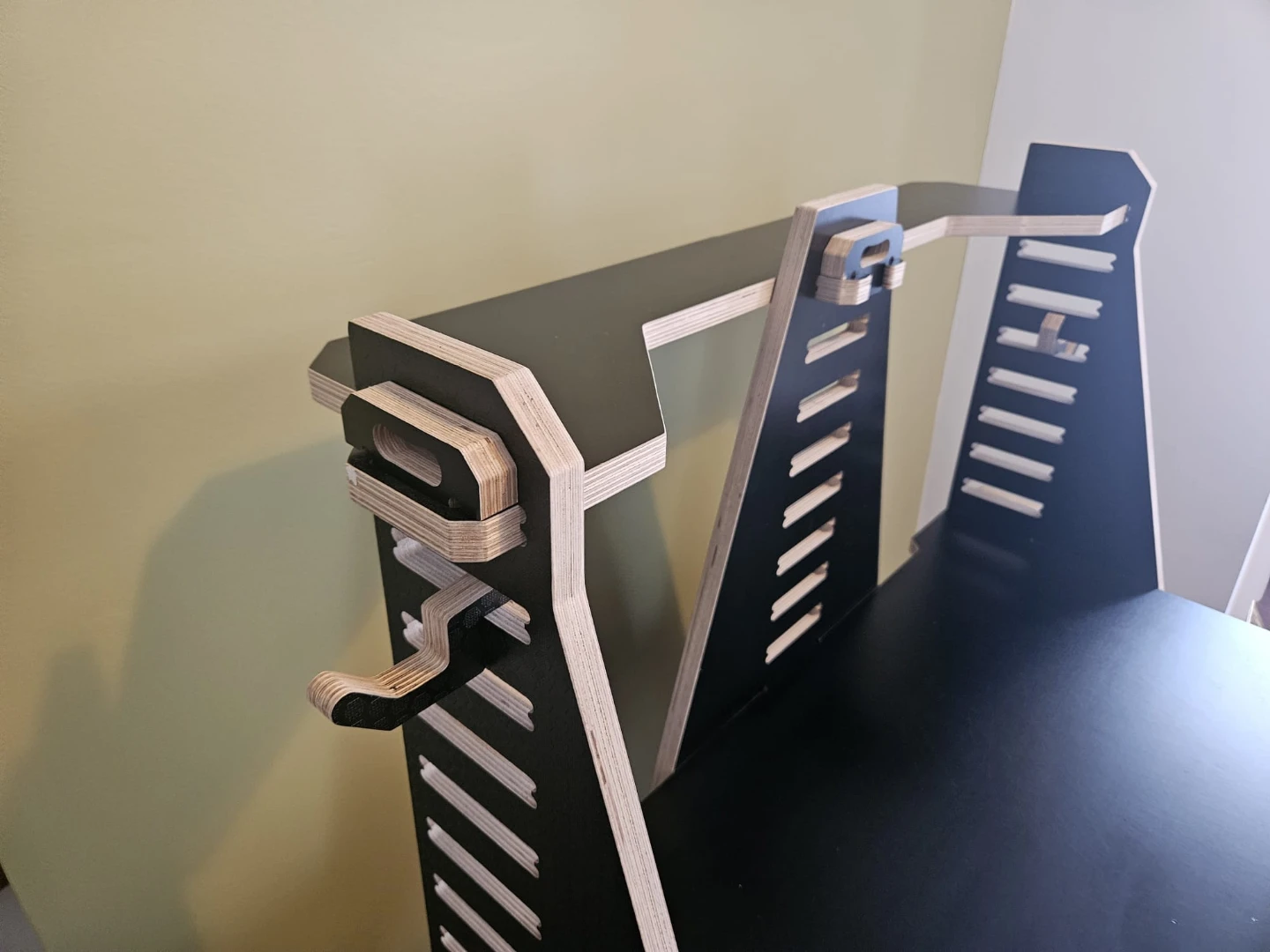 Black Work from Home Desk with Monitor Shelf - photo 2