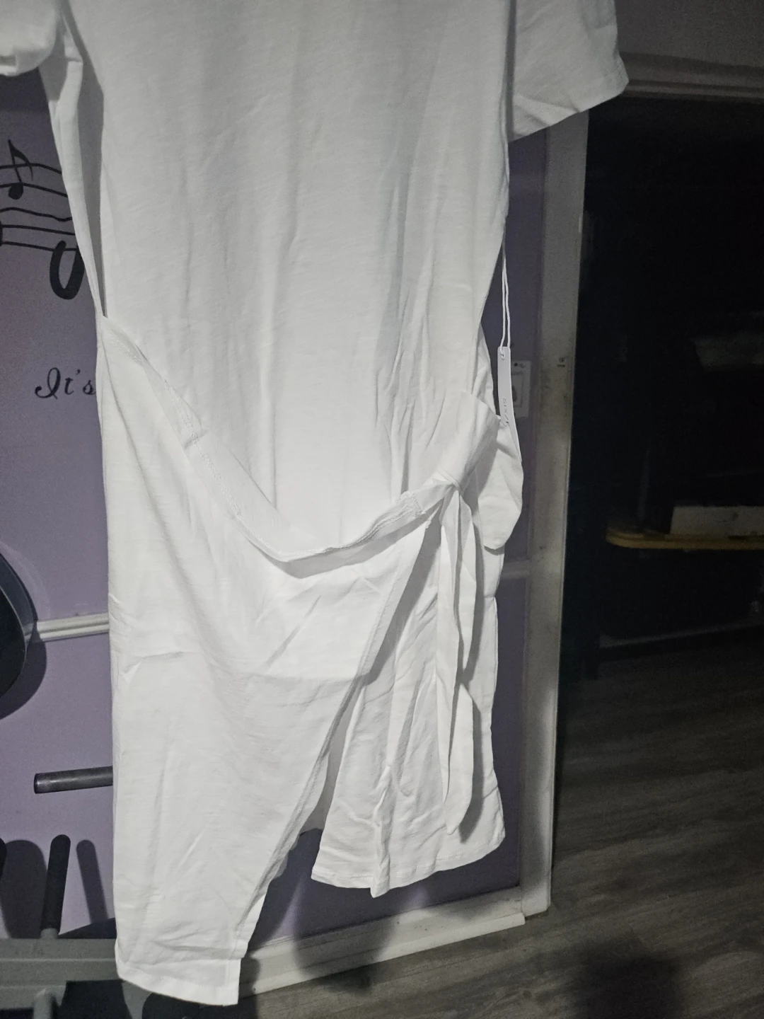 SIX / FIFTY White Ruched T-Shirt Dress - photo 2