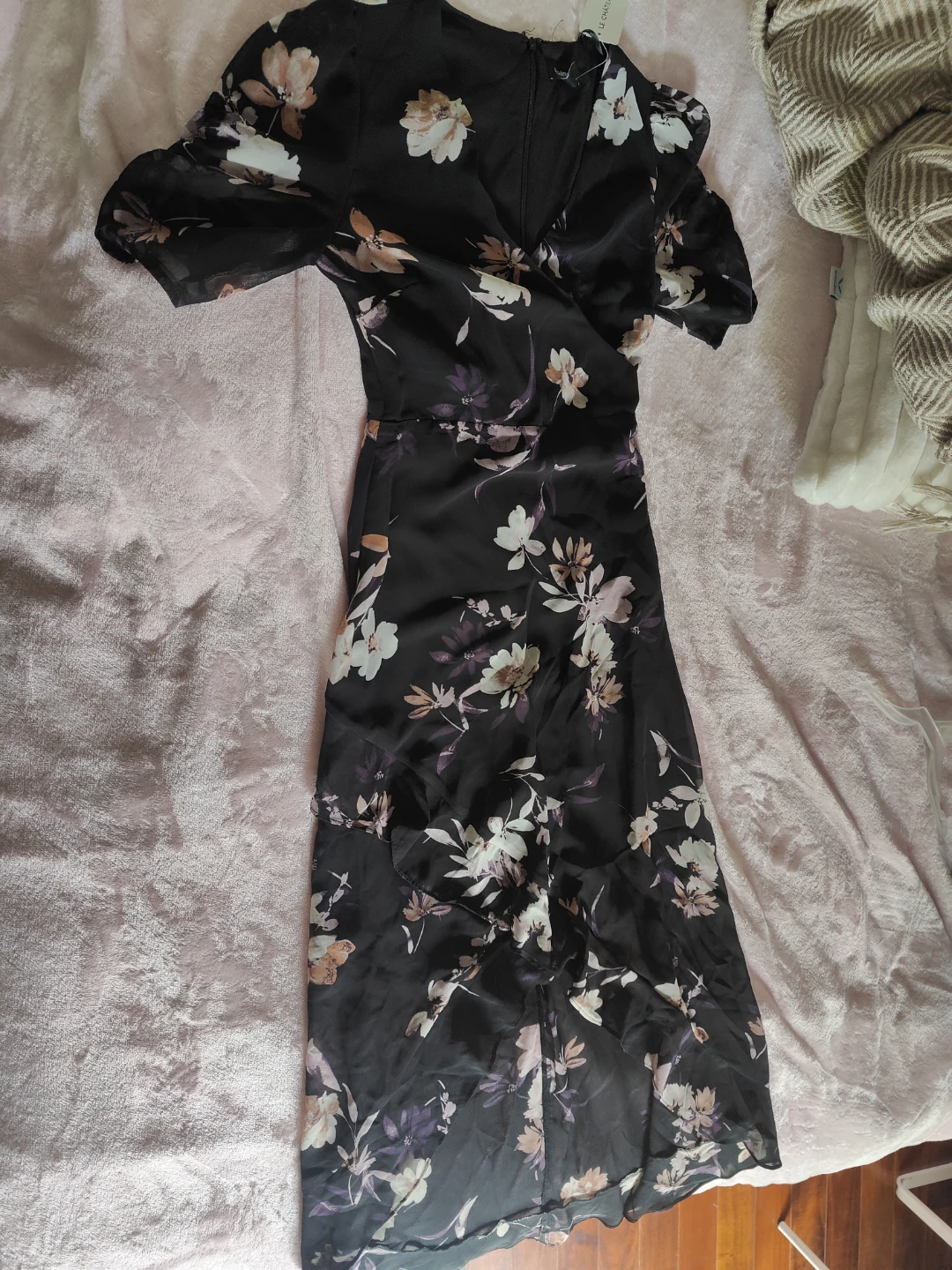 LE CHÂTEAU Black Floral Print Dress - XXS