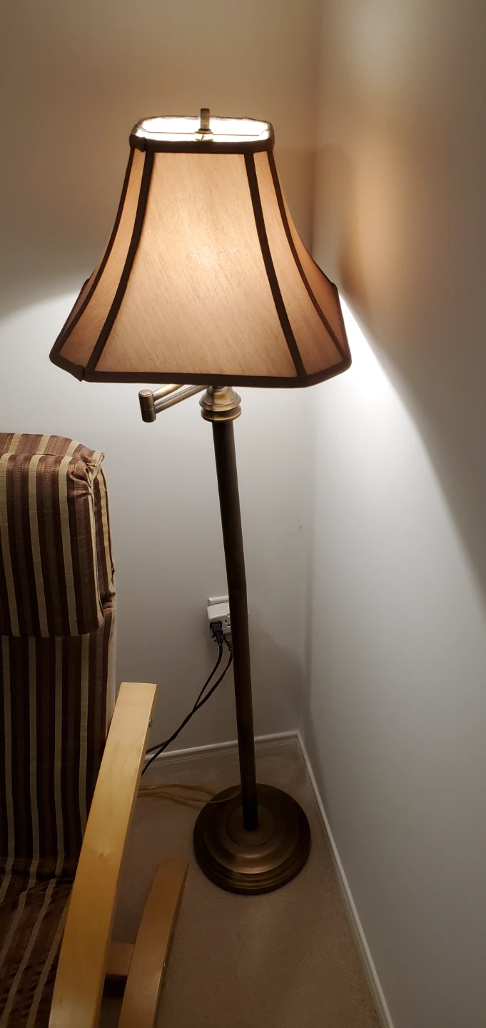 Bronze Floor Lamp with Tan Shade