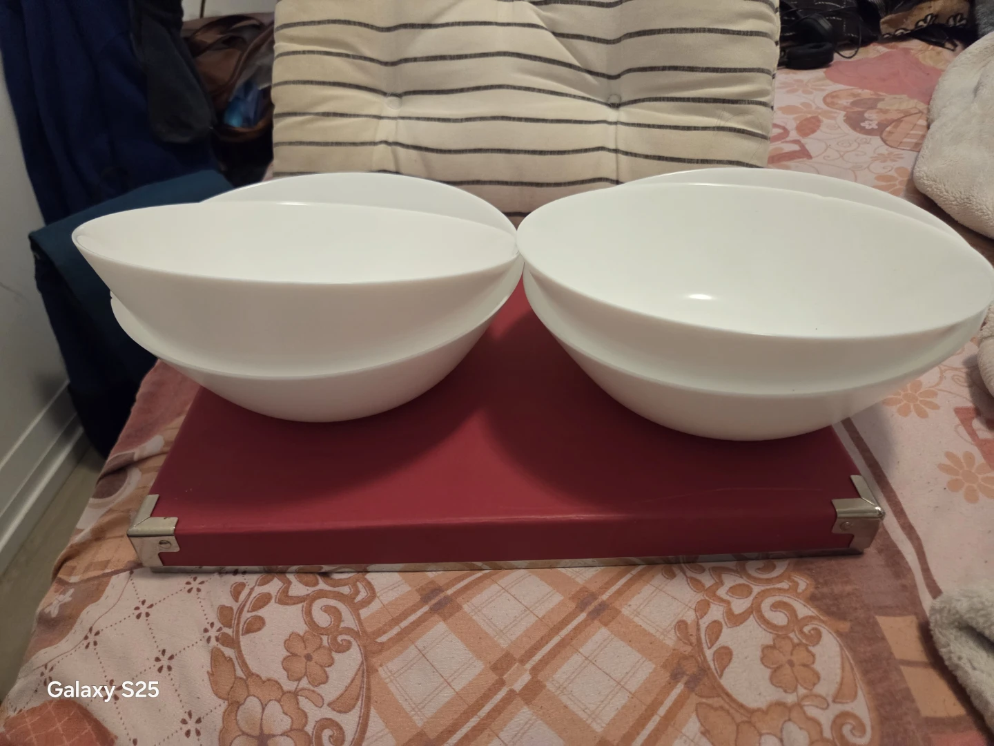 Set of 2 White Serving Bowls