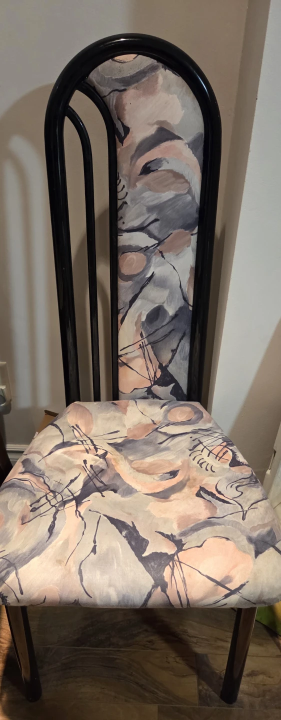 Dining Chair with Abstract Pattern Upholstery set of 4