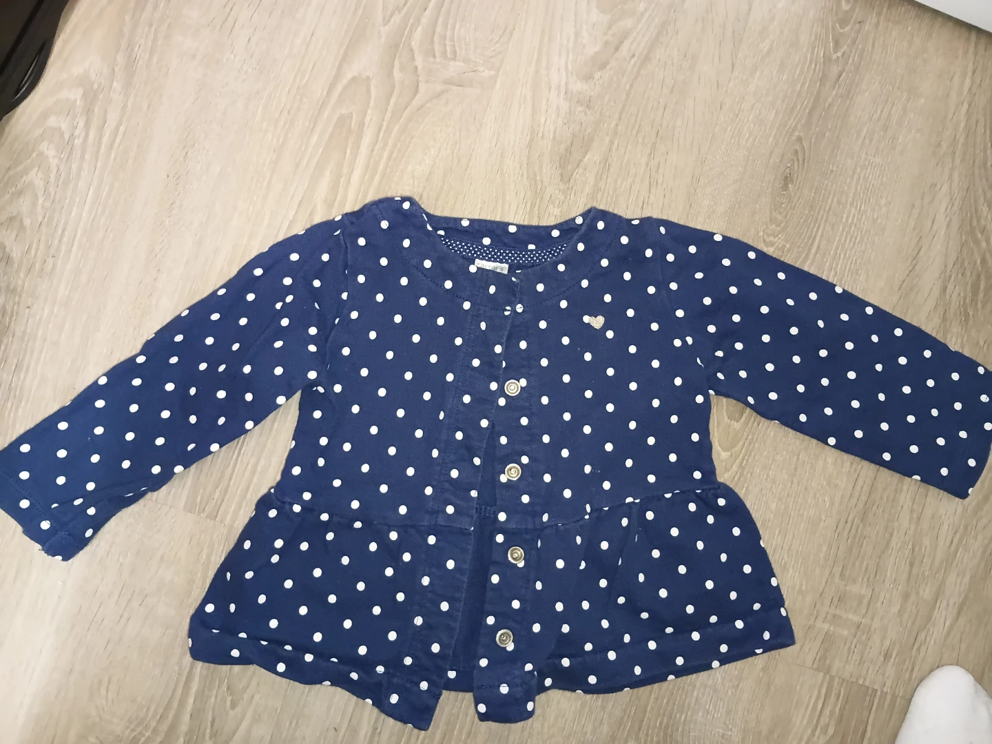 Baby Girl's Blue Polka Dot Cardigan