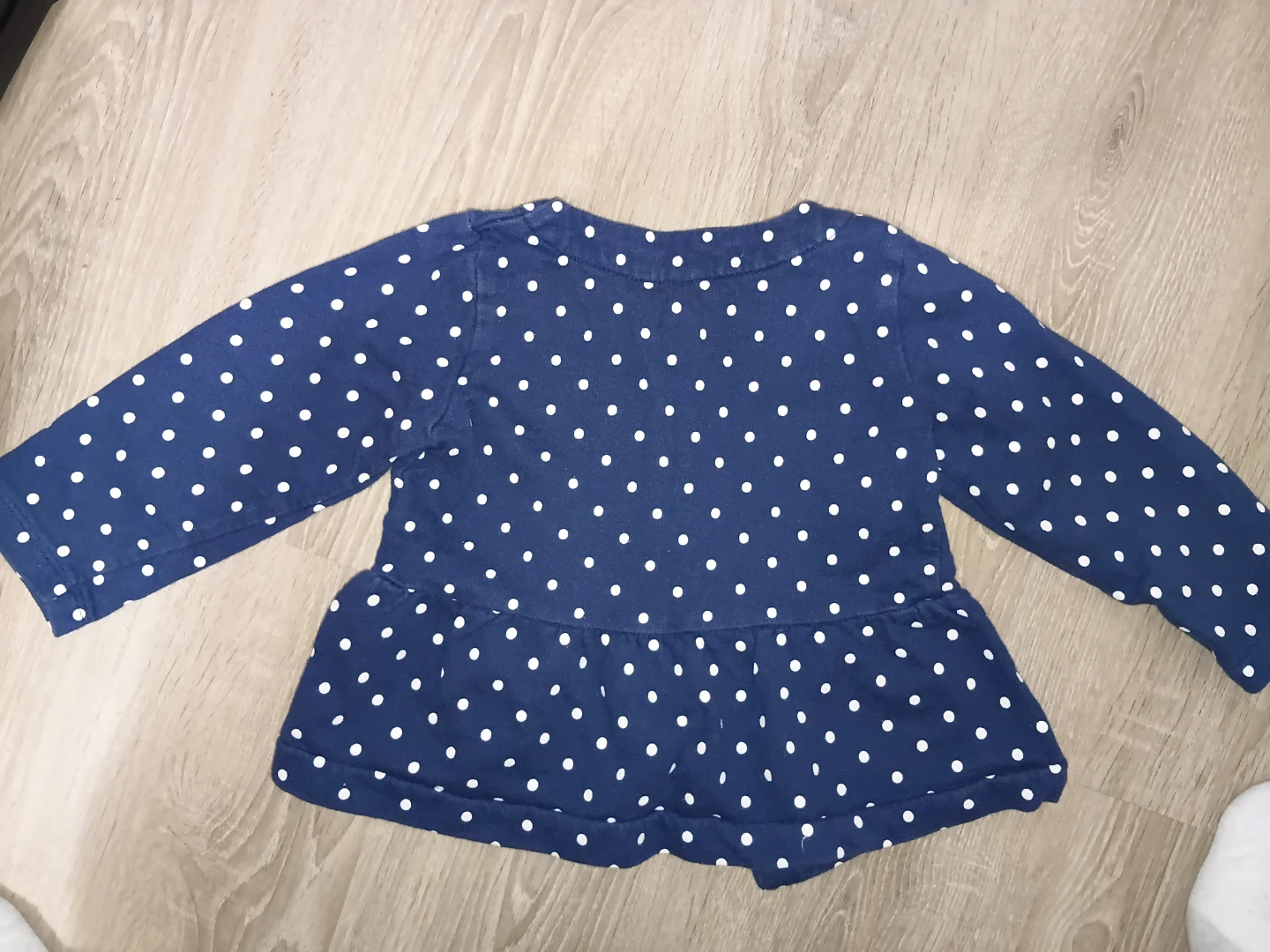 Baby Girl's Blue Polka Dot Cardigan - photo 2