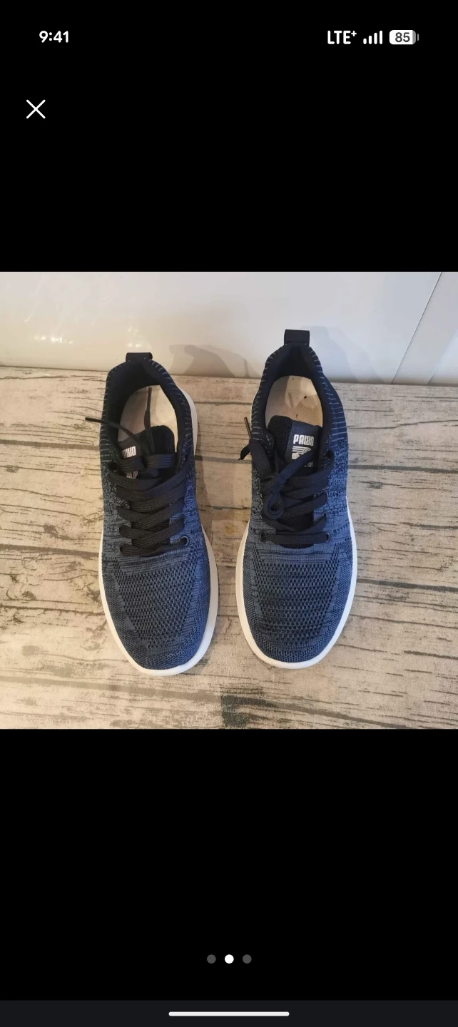 Blue Knit Running Shoes - photo 4