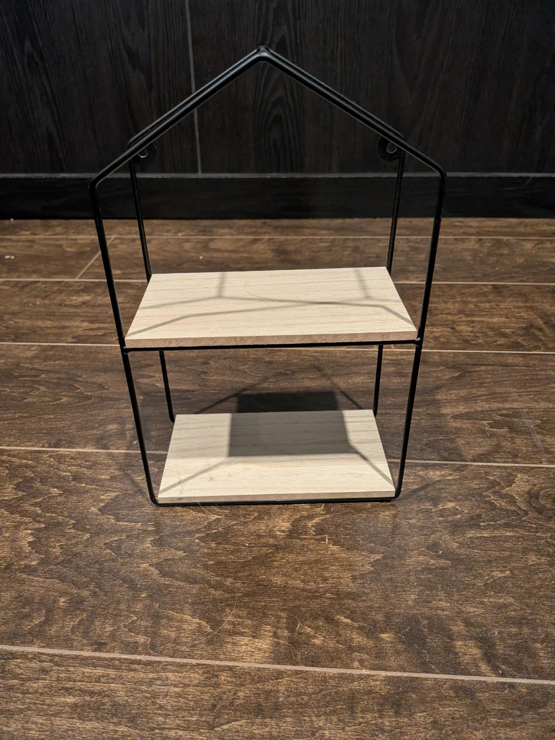 Black Metal House Shape Wall Shelf