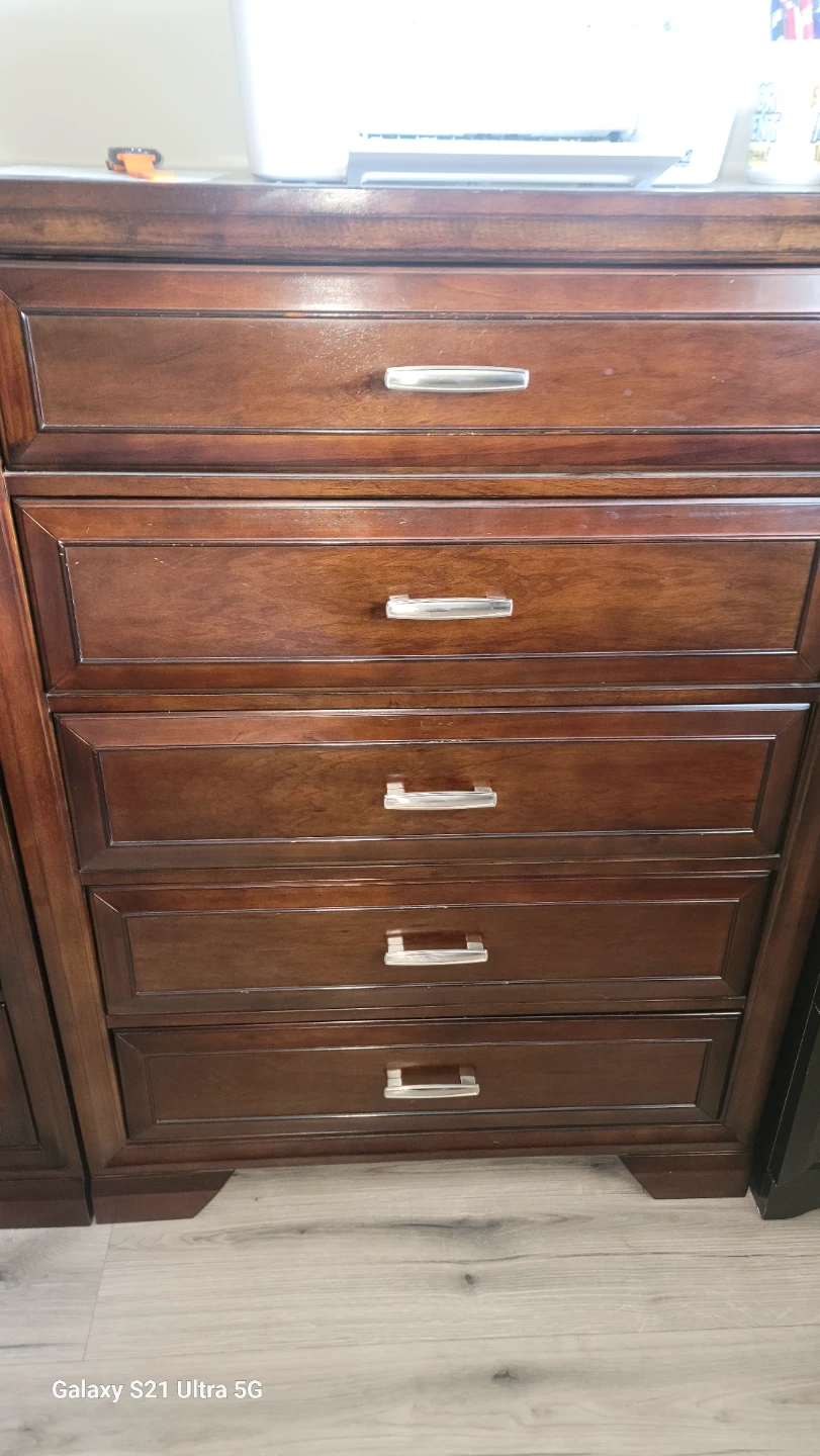 Dark Brown Wooden Dresser Set - photo 2