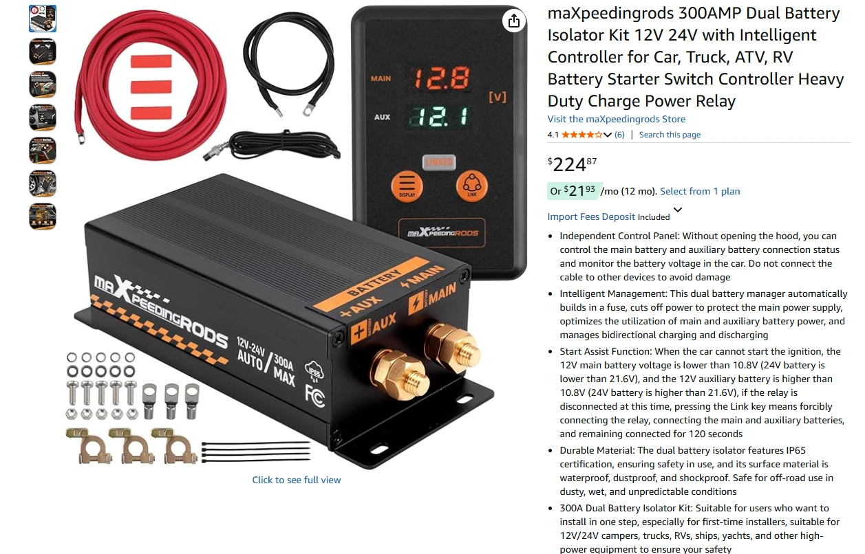 300A Dual Battery Isolator Kit - photo 2