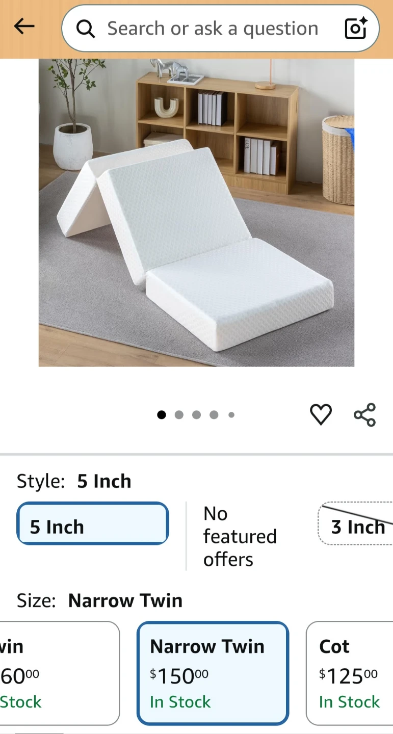 Like New! Zinus Tri-Fold Twin Mattress 5" Thick - photo 4
