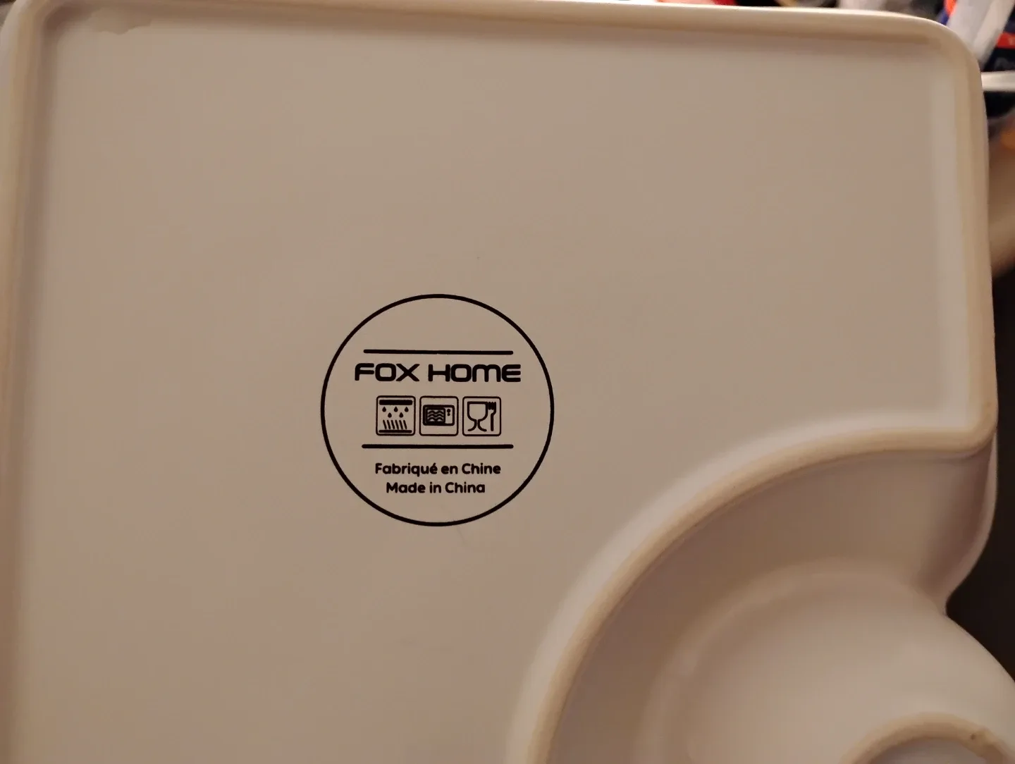 Fox Home White Plate with Drink Holder - photo 2