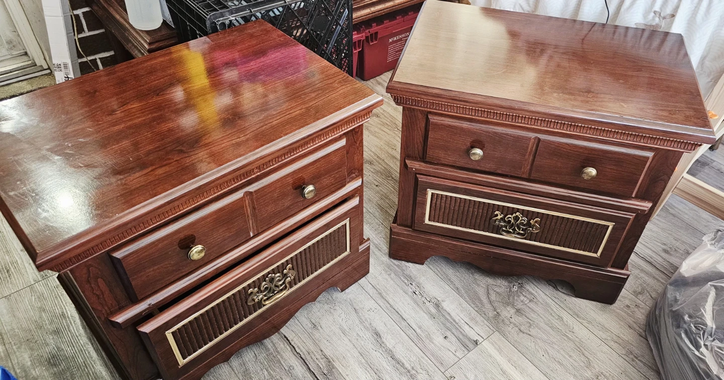 Solid Wood Nightstands - Set of 2