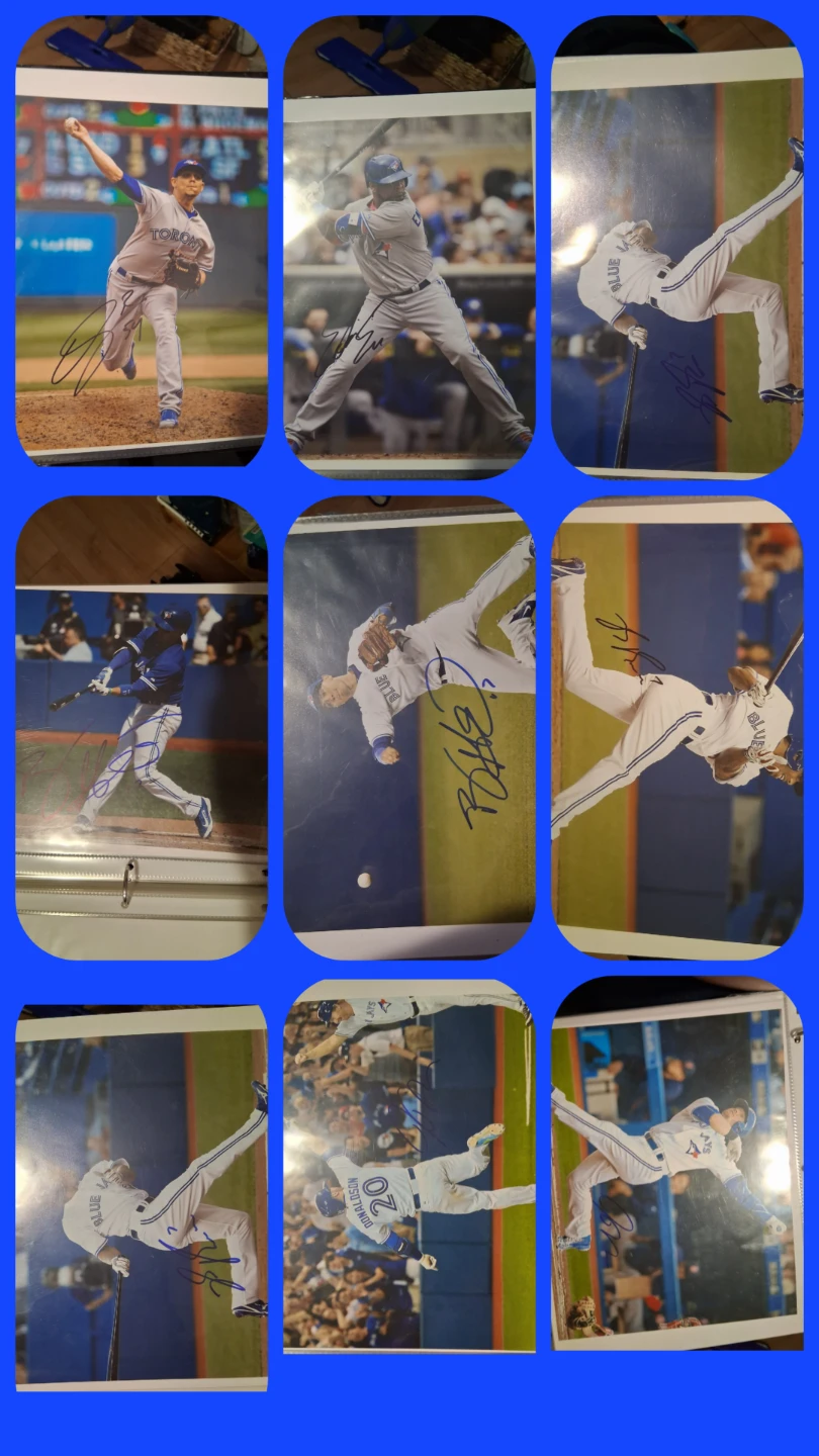 Lot of 12 Signed Sports Photos - Baseball, Hockey, Football