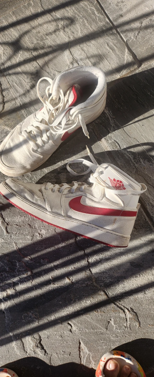 Air Jordan 1 Mid Canvas White Red - photo 2