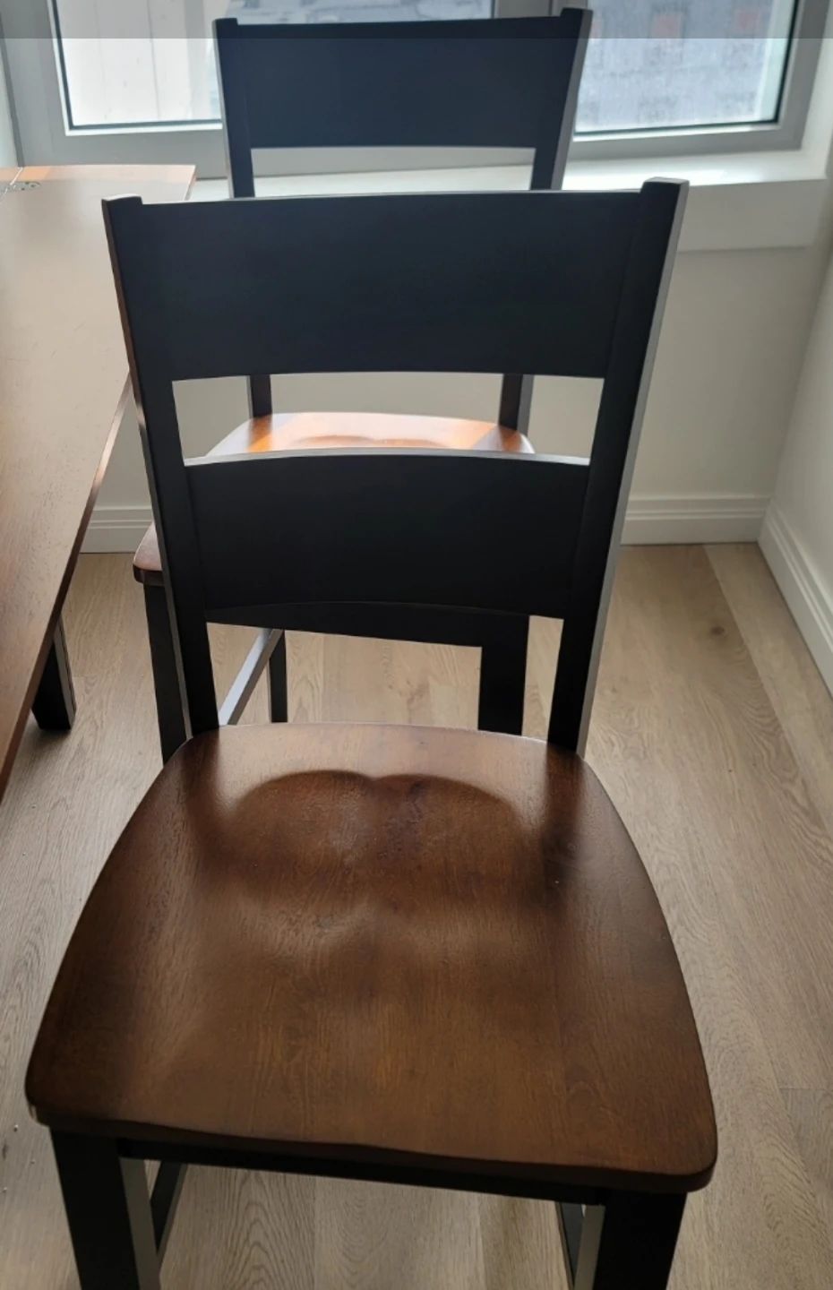 Black and brown dining chair