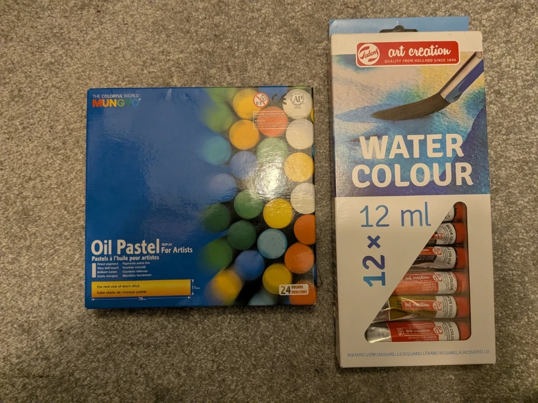 Art Creation Watercolour Paint Tubes (12ml) and Oil Pastels
