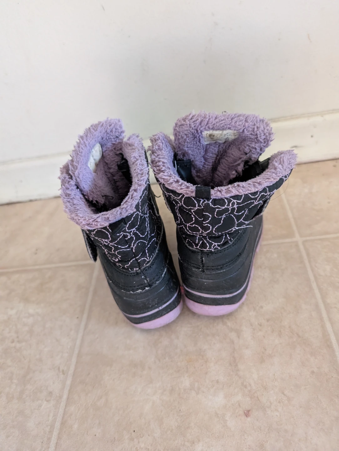 Kids' Black and Purple Winter Boots
