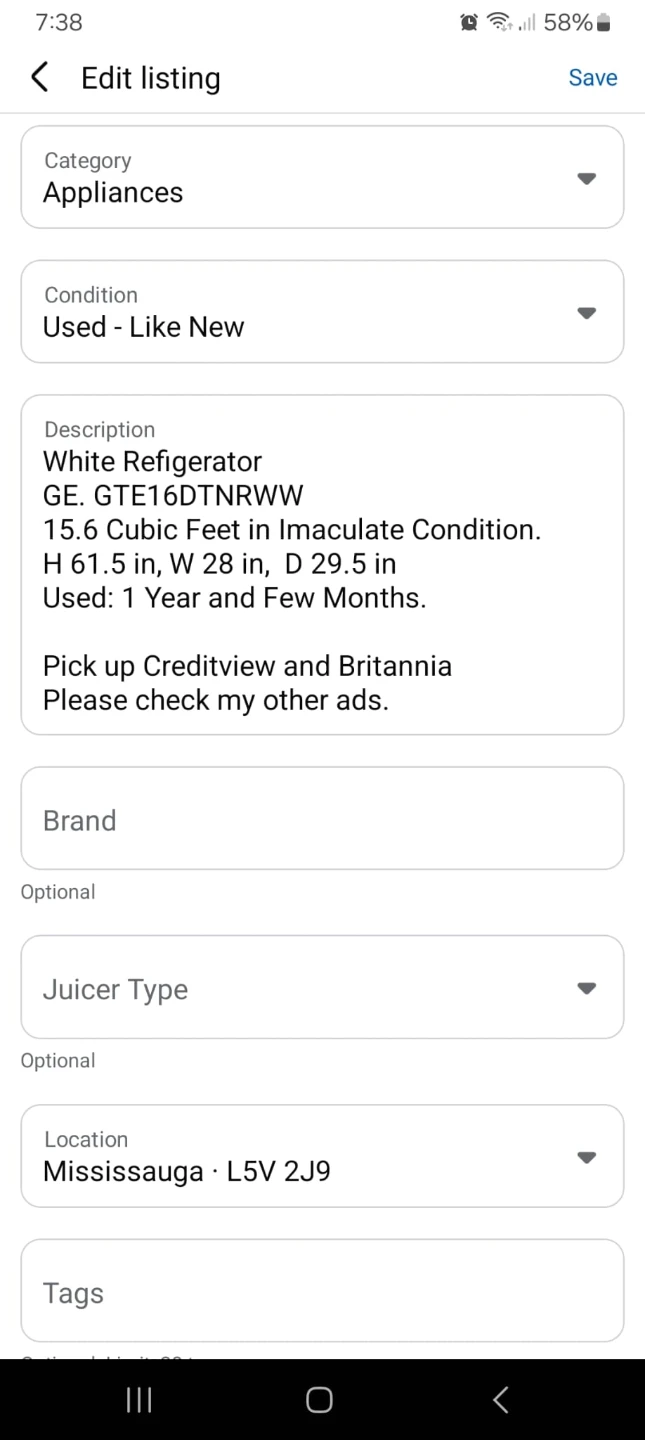 GE White Refrigerator GTE16DTNRWW 15.6 cu ft - photo 5