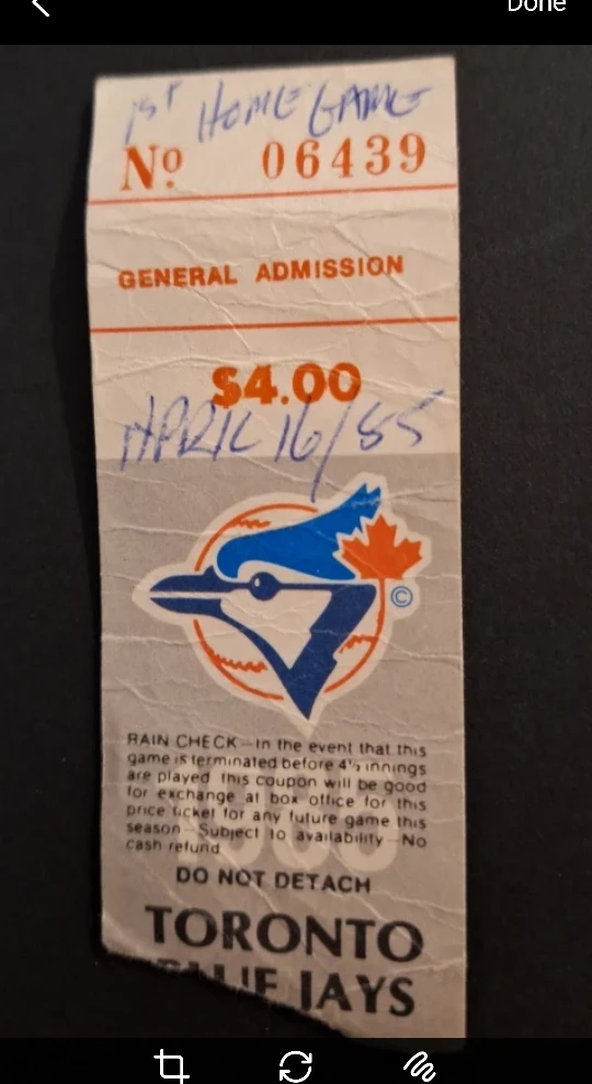 Toronto Blue Jays Opening Game Ticket - April 16, 1985 - photo 2