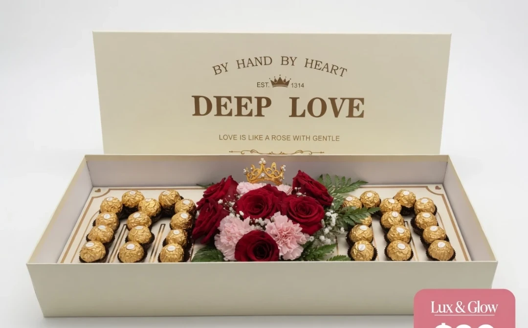 DEEP LOVE Chocolate & Rose Gift Box