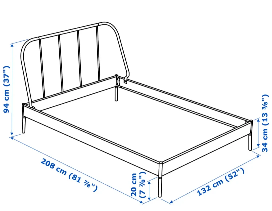 Grey metal IKEA bed frame (full/double) - photo 4