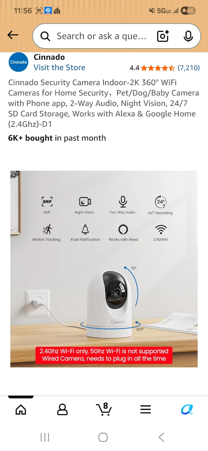Cinnado Indoor Security Camera 2K WiFi - photo 2