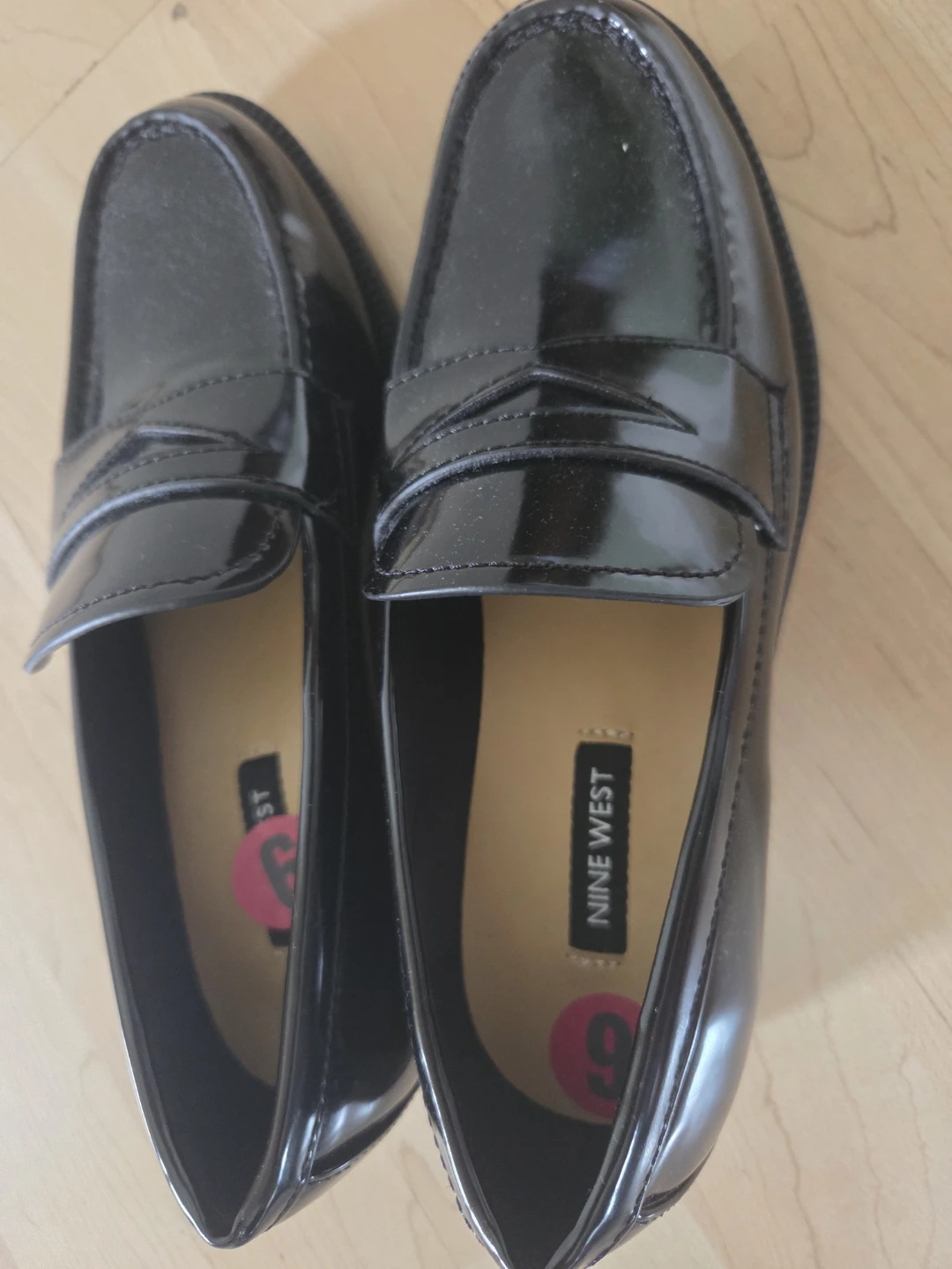 Nine West Black Patent Loafers Size 6