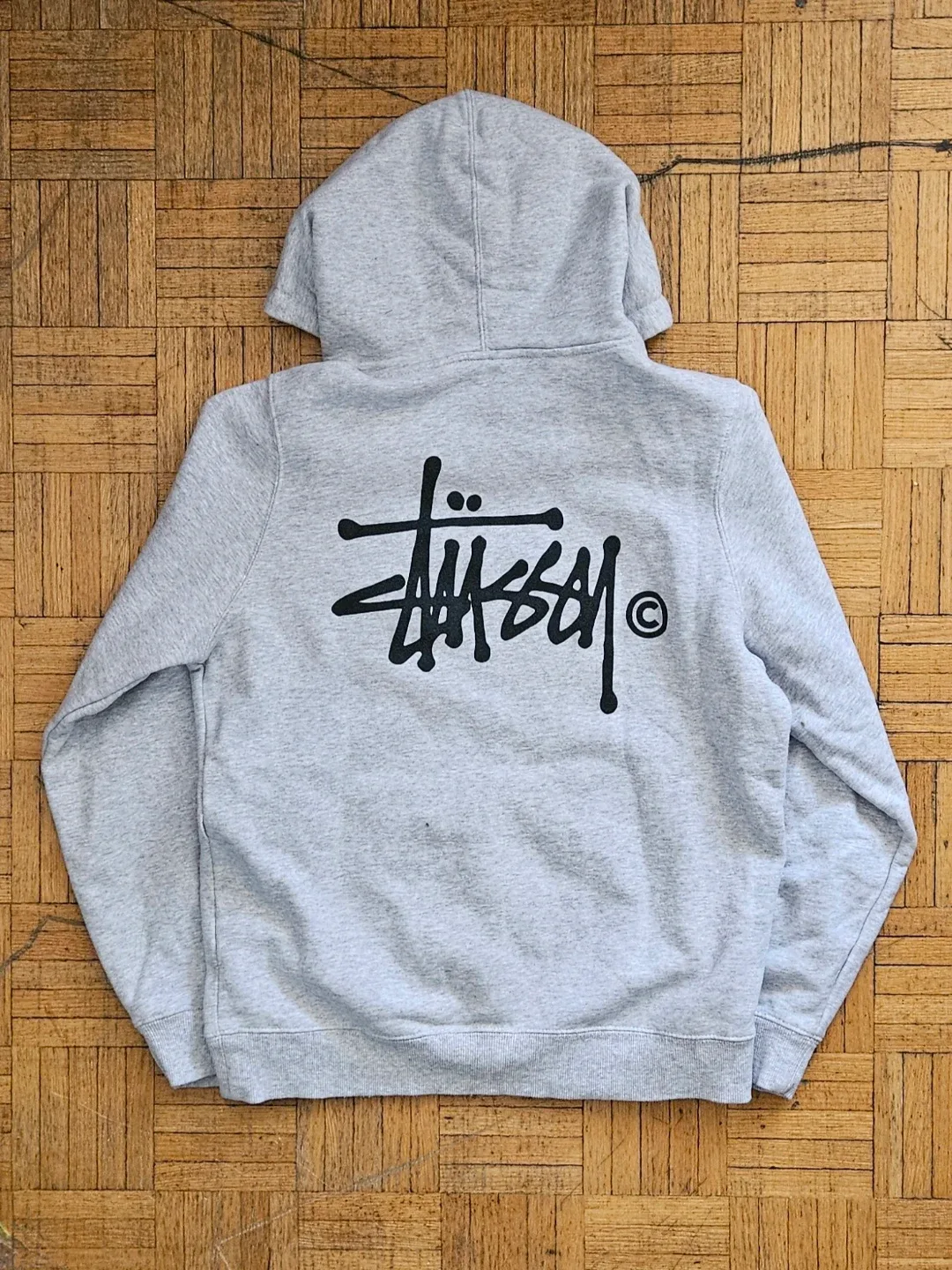 Authentic Stussy Ash Heather Grey Men's Pullover Hoodie - photo 3