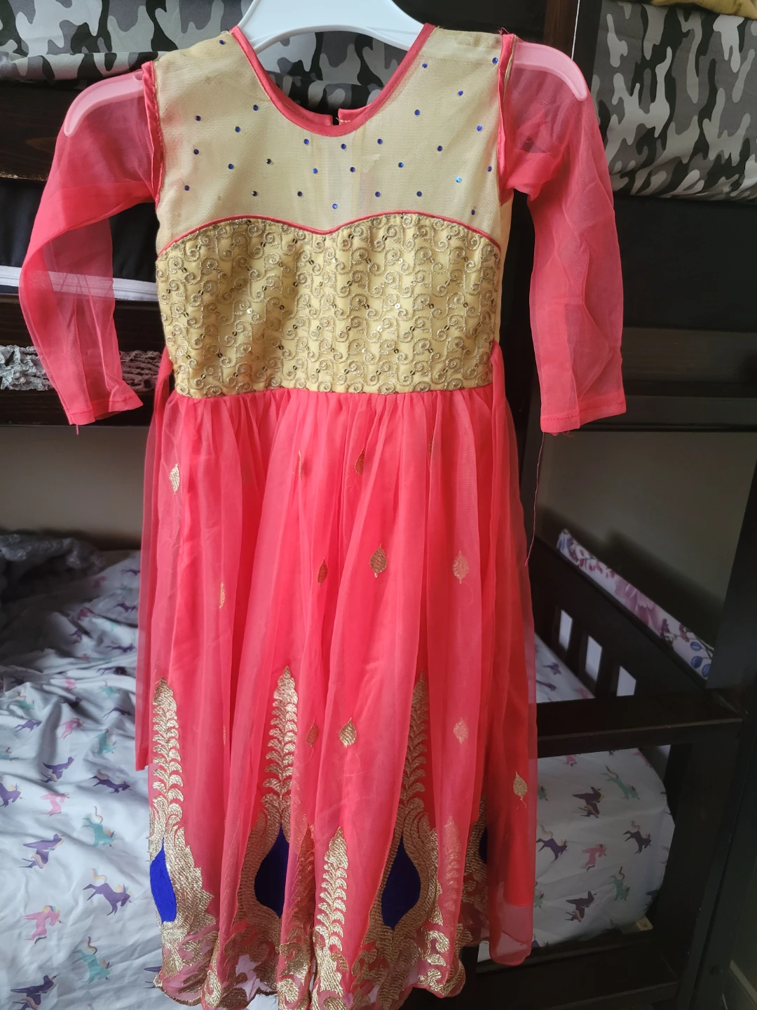 Girls Pink & Gold Dress