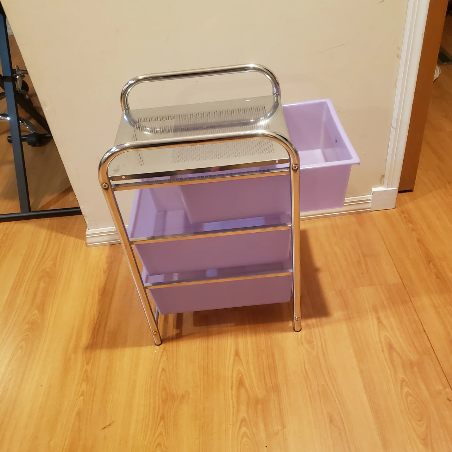 3-Tier Storage Cart with Lavender Drawers - photo 2