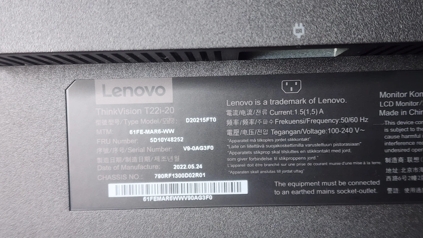 Lenovo ThinkVision T22i-20 Monitor - photo 2
