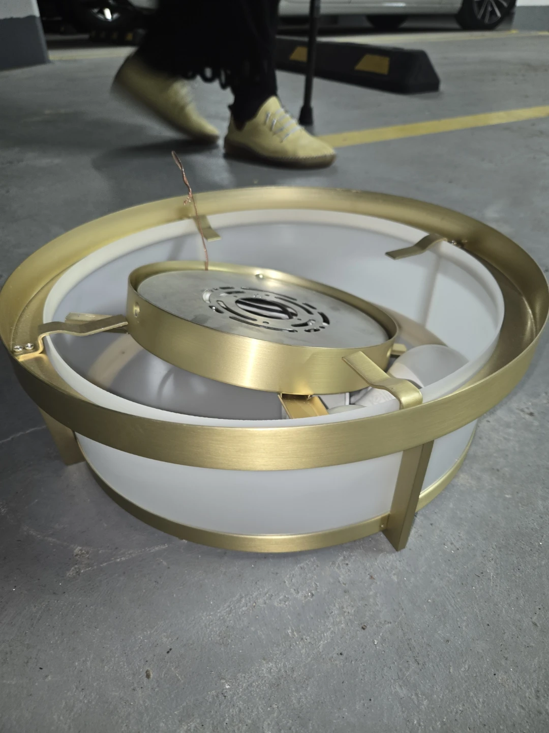 Neptronic Flush Mount Ceiling Light Fixture Brass Finish