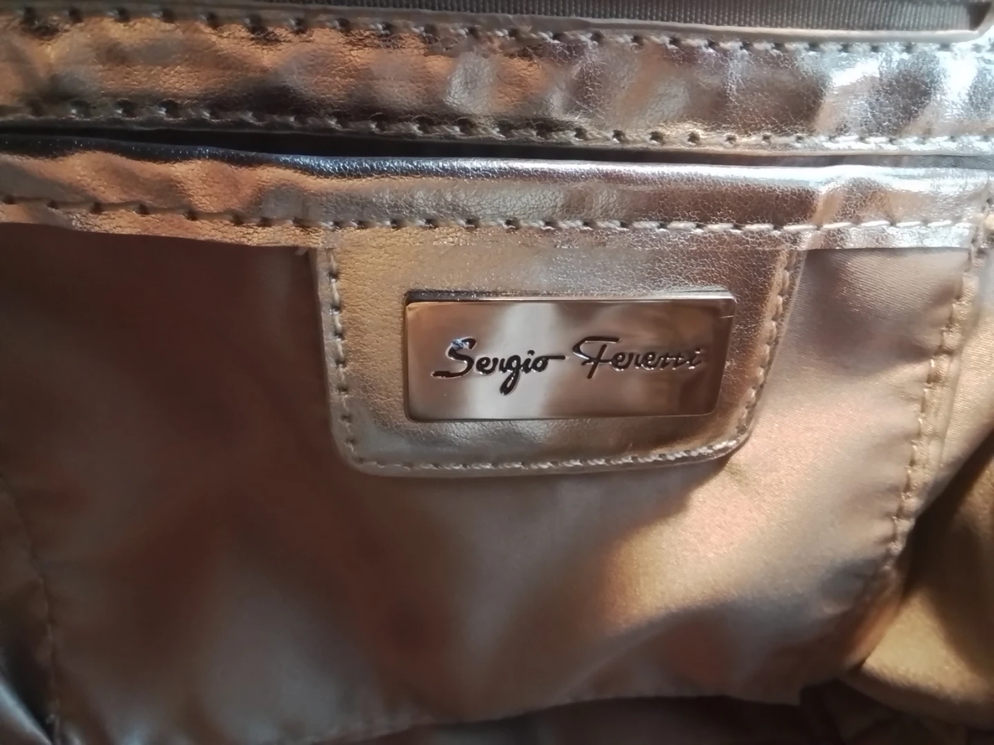 Sergio Ferrenti Gold Snakeskin Clutch/Shoulder Bag - photo 5
