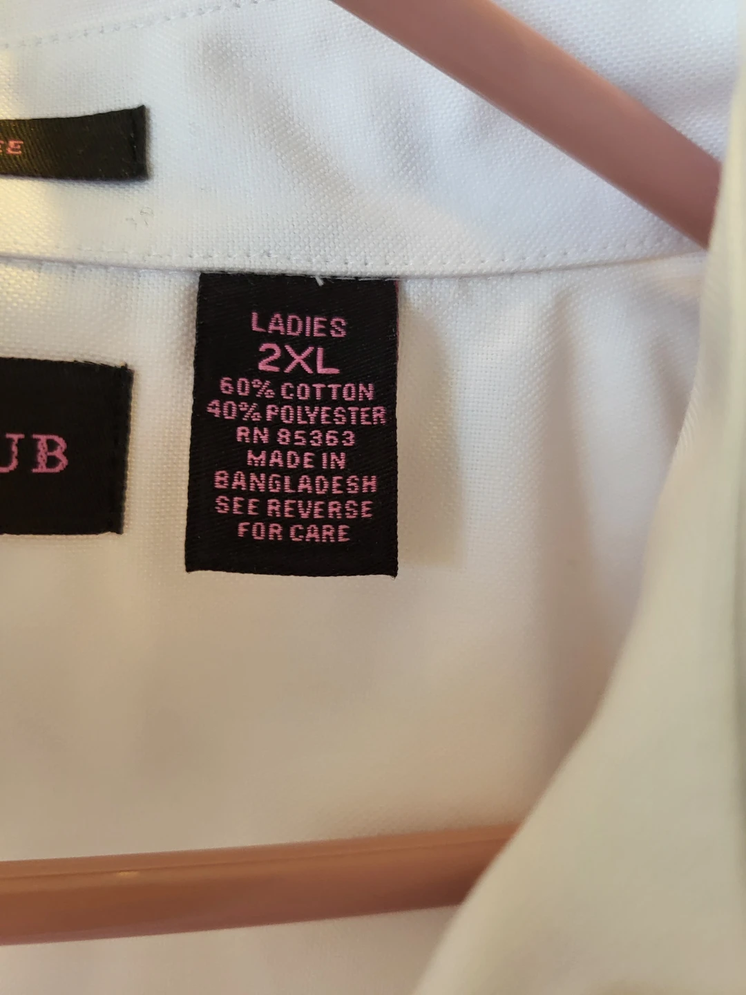 BRAND NEW, Ultra Club Ladies' Wrinkle Free  Shirt - White - 2XL - photo 3