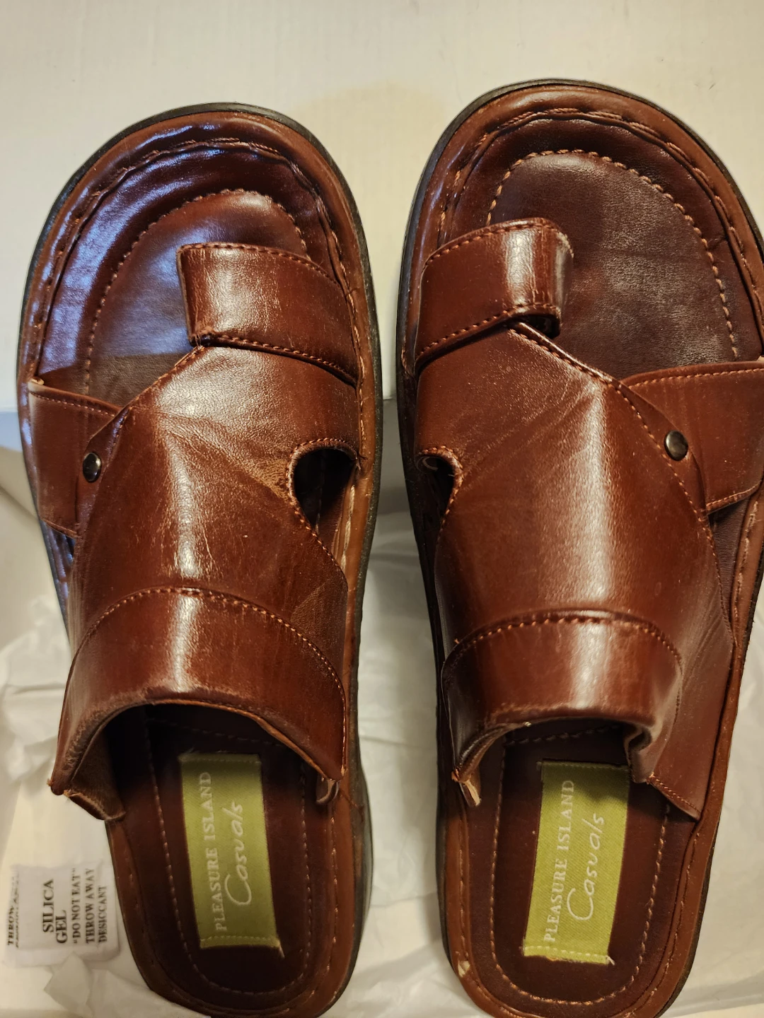 Pleasure Island Casuals Men's Brown Leather Sandals - photo 2
