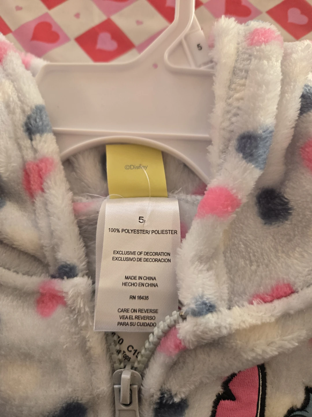 Disney Stitch Fleece Hoodie Size 5 - photo 3
