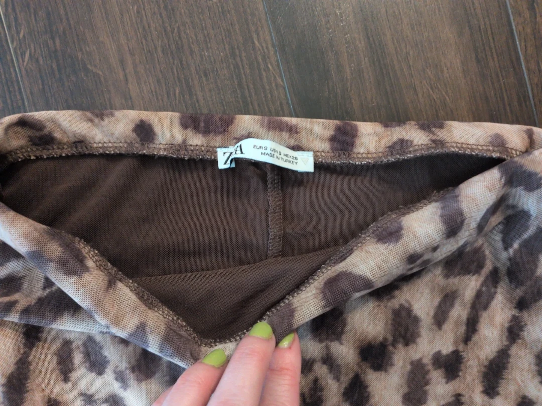 ZARA Leopard Print Mesh Maxi Skirt - photo 3