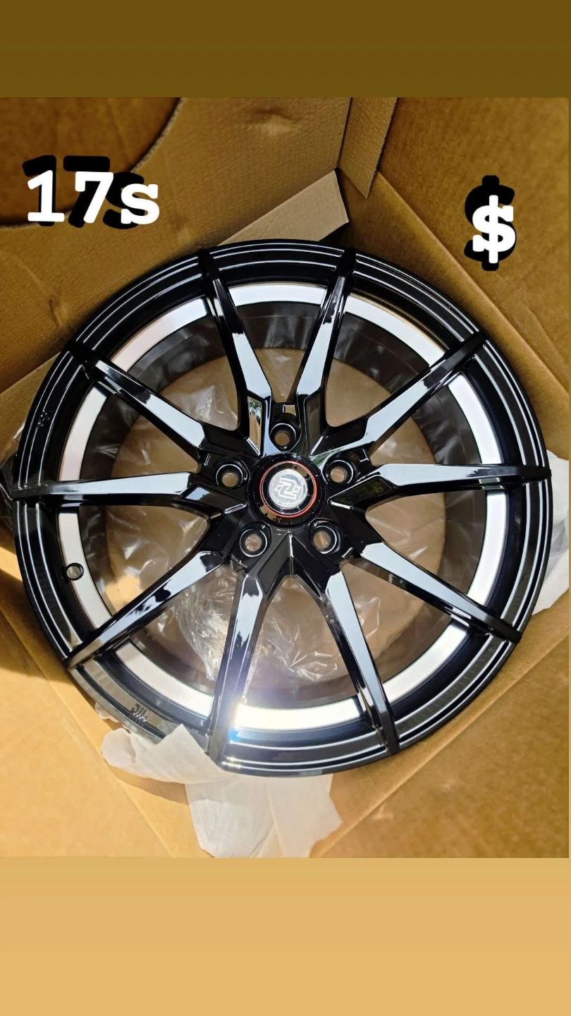 New Drag 17 inch Gloss Black Wheels Rims 5x114.3 5x115