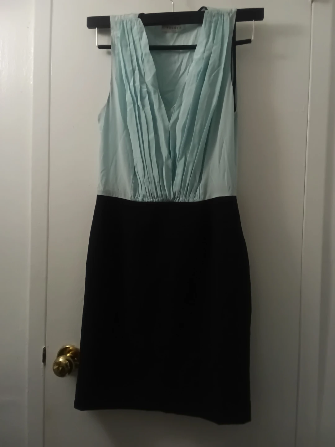 Sandro Paris Pleated V-Neck Dress