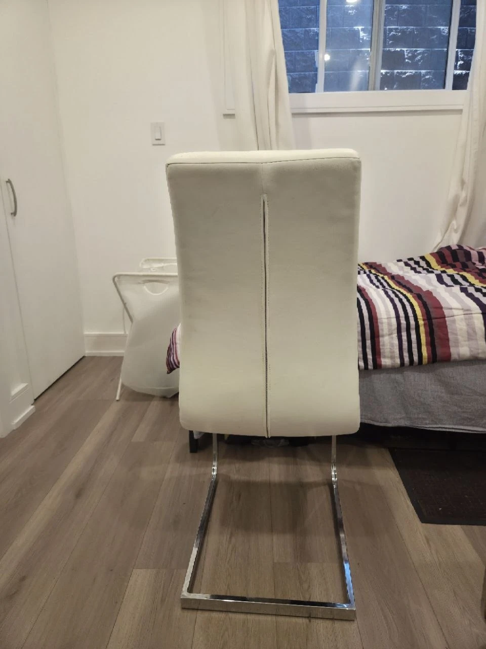 White Faux Leather Dining Chair - photo 2