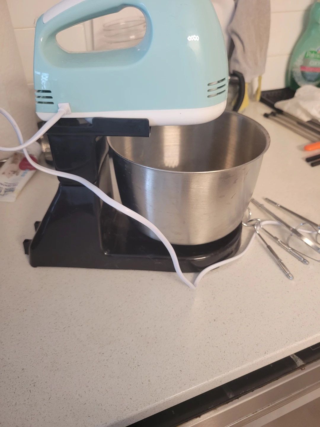 Light Blue Stand Mixer with 7 Speeds