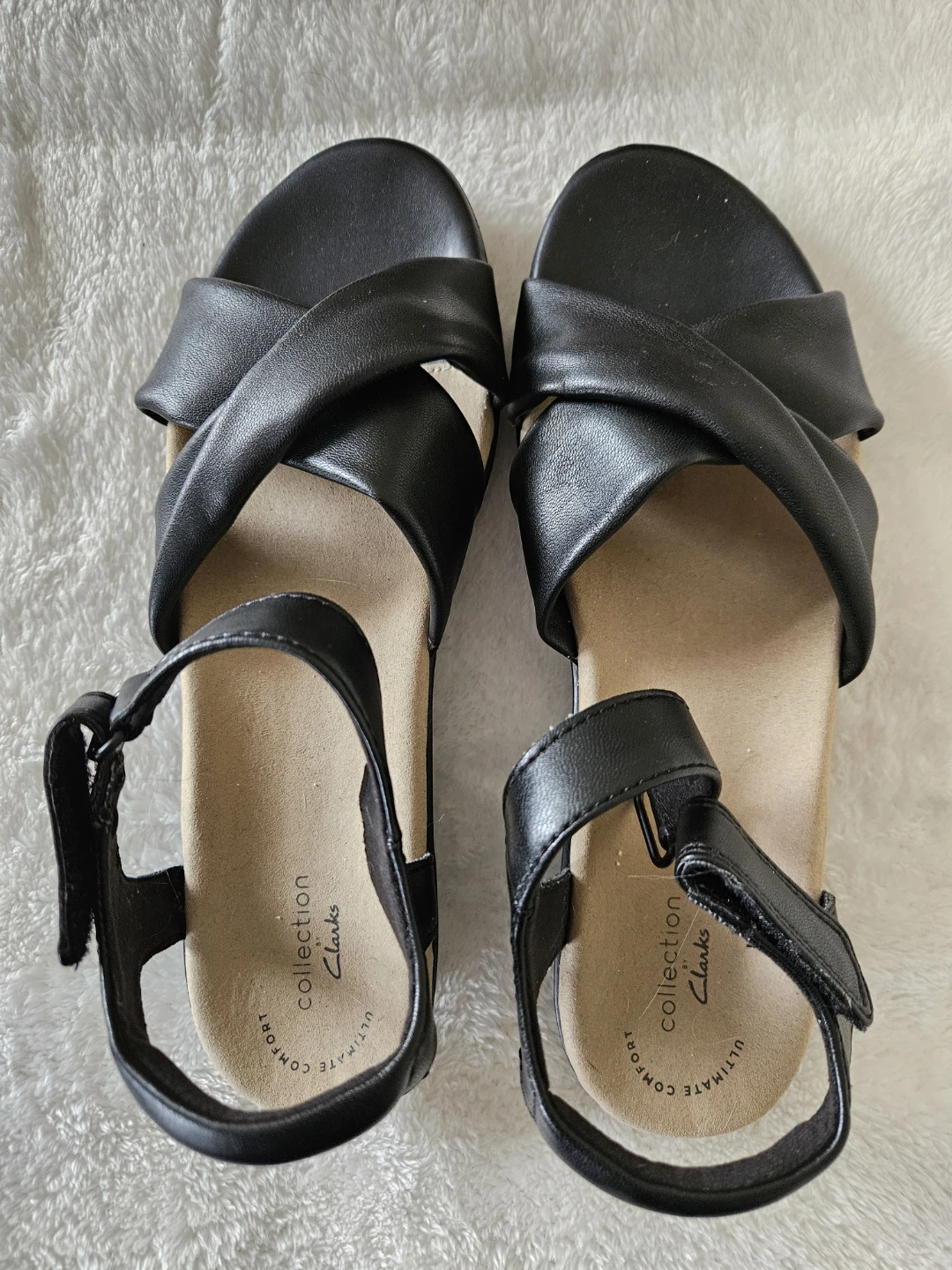 Clarks Collection Black Leather Sandals - Women's Size 8.5 - photo 2