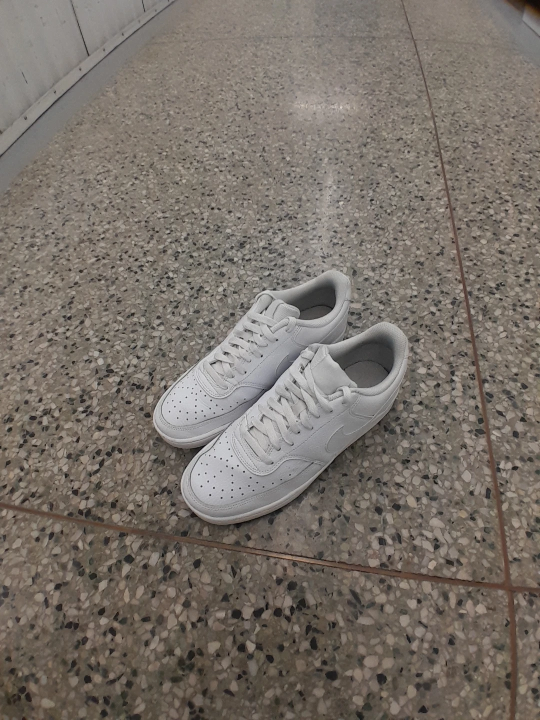 White Nike Court Vision Low Sneakers Size 8.5 - photo 4