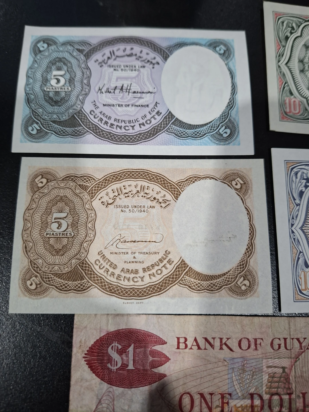 Collection of Banknotes - Egypt, Guyana, and England - photo 4