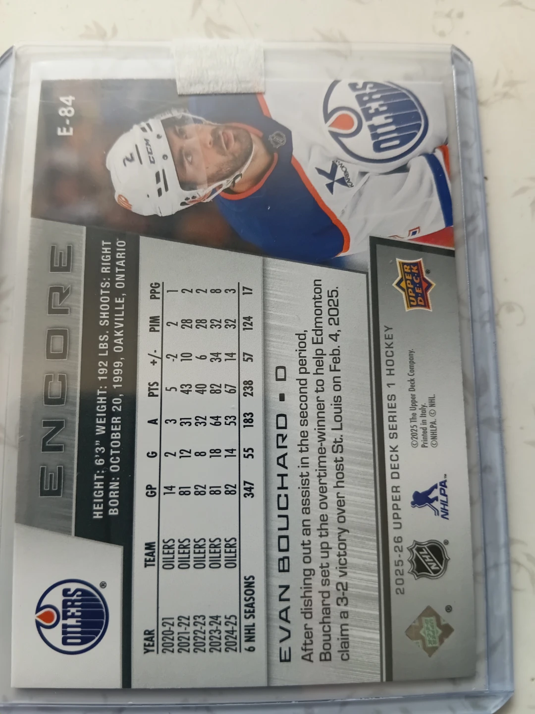 Upper Deck Evan Bouchard 2025-26 NHL Hockey Card - photo 2