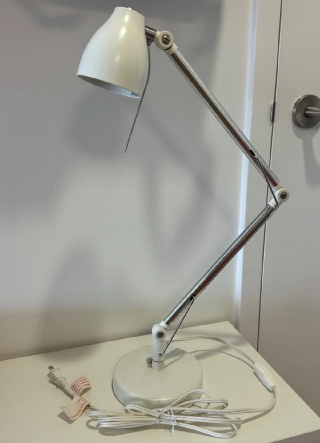 White Desk Lamp with Adjustable Arm