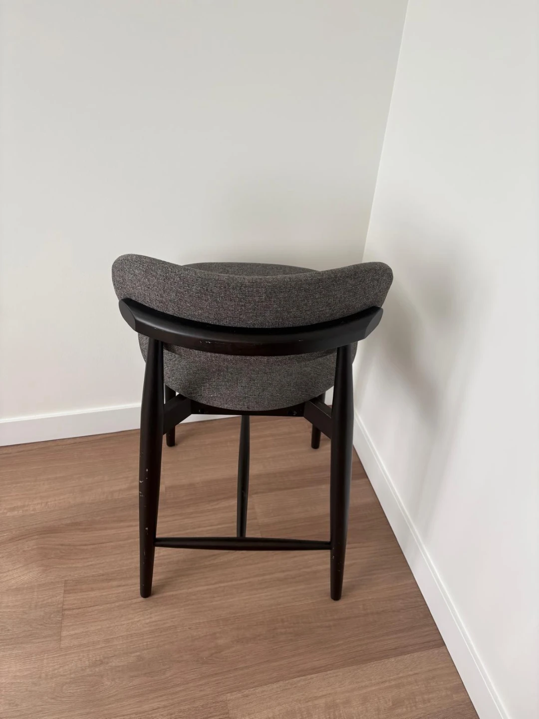 Grey Fabric Bar Stool with Black Wood Legs - photo 5